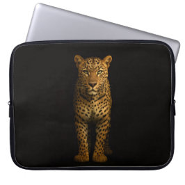 Black 4 Luxe Laptop Sleeve, Majestic Leopard Sleeve