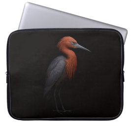 Black 4 Luxe Laptop Sleeve, Reddish Egret Laptop Sleeve