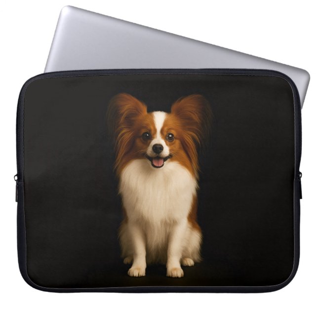 Black 4 Luxe Laptop Sleeve, Refined Papillon Laptop Sleeve (Voorkant)