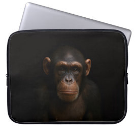 Black 4 Luxe Laptop Sleeve, Serene Chimpanzee Sleeve