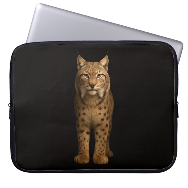 Black 4 Luxe Laptop Sleeve, Silent Lynx Laptop Sleeve (Voorkant)