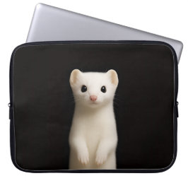 Black 4 Luxe Laptop Sleeve, Stylish Ermine Laptop Sleeve