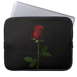 Black 4 Luxe Laptop Sleeve, Velvet Red Rose Laptop Sleeve