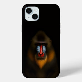 Black 4 Luxe, Mandrill Monkey iPhone 15 Mini Hoesje