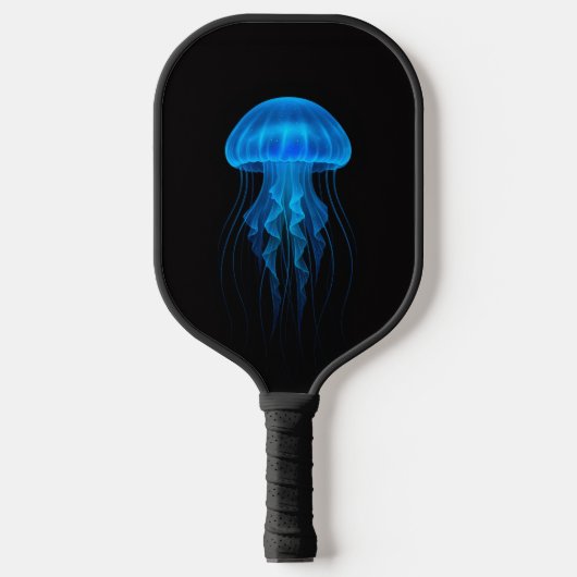 Black 4 Luxe Pickleball Paddle, Blue Jellyfish Paddle (Voorkant)