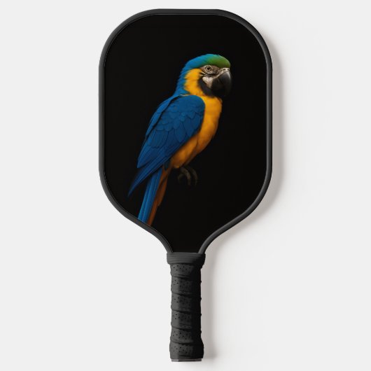 Black 4 Luxe Pickleball Paddle, Blue Yellow Macaw Paddle (Voorkant)