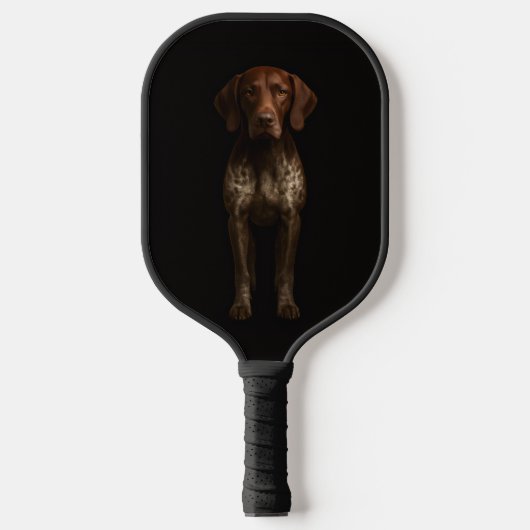Black 4 Luxe Pickleball Paddle, German Pointer Dog Paddle (Voorkant)