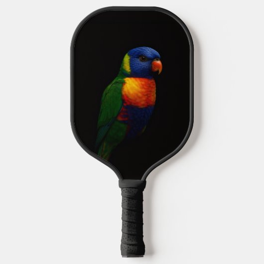 Black 4 Luxe Pickleball Paddle, Lorikeet Parrot Paddle (Voorkant)