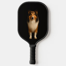 Black 4 Luxe Pickleball Paddle, Loyal Collie Dog Pickleball Paddle