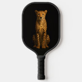 Black 4 Luxe Pickleball Paddle, Sleek Cheetah Paddle (Voorkant)