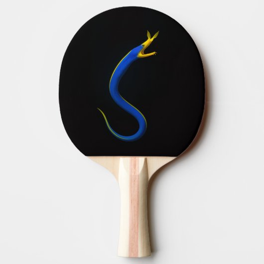 Black 4 Luxe ping pong paddle, Blue Ribbon Eel Tafeltennisbatje (Achterkant)