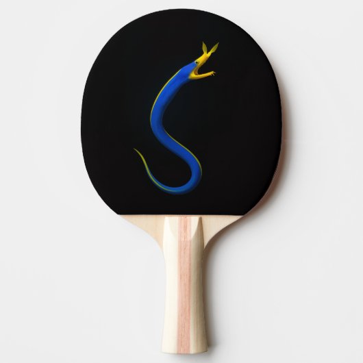 Black 4 Luxe ping pong paddle, Blue Ribbon Eel Tafeltennisbatje (Voorkant)
