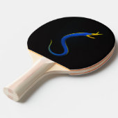 Black 4 Luxe ping pong paddle, Blue Ribbon Eel Tafeltennisbatje (Voorkant Gekanteld)