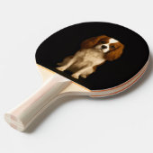 Black 4 Luxe ping pong paddle, Cavalier Spaniel Tafeltennisbatje (Voorkant Gekanteld)