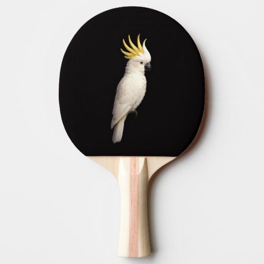 Black 4 Luxe ping pong paddle, Crested Cockatoo Tafeltennisbatje (Achterkant)