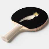 Black 4 Luxe ping pong paddle, Crested Cockatoo Tafeltennisbatje (Voorkant Gekanteld)