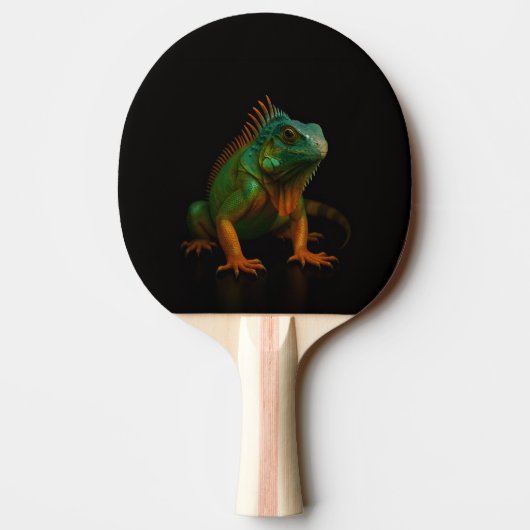 Black 4 Luxe ping pong paddle, Green Iguana Tafeltennisbatje (Achterkant)