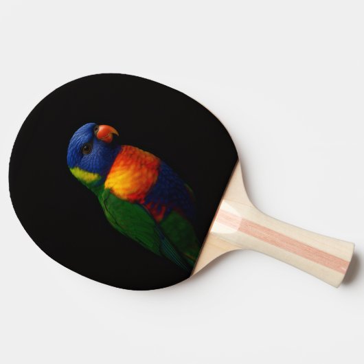 Black 4 Luxe ping pong paddle, Lorikeet Parrot Tafeltennisbatje (Zijkant)