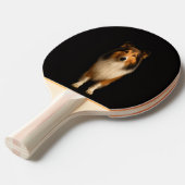 Black 4 Luxe ping pong paddle, Loyal Collie Dog Tafeltennisbatje (Voorkant Gekanteld)