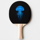 Black 4 Luxe ping pong paddle, Neon Blue Jellyfish Tafeltennisbatje (Voorkant)