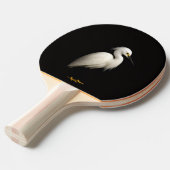 Black 4 Luxe ping pong paddle, Snowy Egret Tafeltennisbatje (Voorkant Gekanteld)