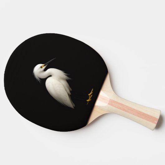 Black 4 Luxe ping pong paddle, Snowy Egret Tafeltennisbatje (Zijkant)