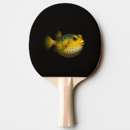 Black 4 Luxe ping pong paddle, Yellow Putterfish Tafeltennisbatje
