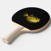 Black 4 Luxe ping pong paddle, Yellow Putterfish Tafeltennisbatje (Voorkant Gekanteld)