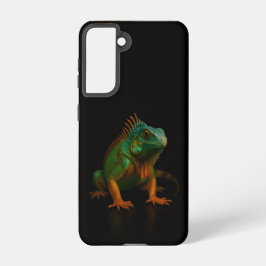 Black 4 Luxe Samsung Galaxy S21, Green Iguana Hoesje