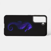 Black 4 Luxe Samsung Galaxy S21, Violet Seahorse Hoesje (Achterkant horizontaal)