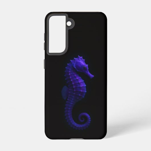 Black 4 Luxe Samsung Galaxy S21, Violet Seahorse Samsung Galaxy Hoesje (Achterkant)
