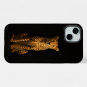 Black 4 Luxe, Strakke Cheetah iPhone 15 Plus Hoesje (Achterkant horizontaal)