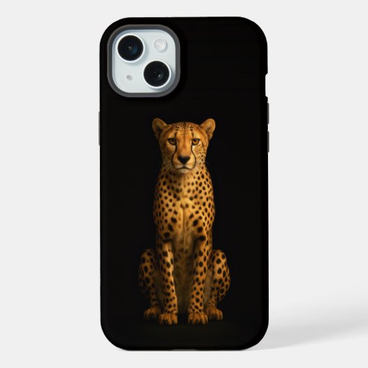 Black 4 Luxe, Strakke Cheetah iPhone 15 Plus Hoesje (Achterkant)