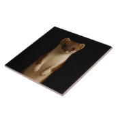 Black 4 Luxe Tile with Elegant Weasel Tegeltje (Zijkant)