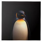 Black 4 Luxe Tile with Emperor Penguin Tegeltje (Voorkant)