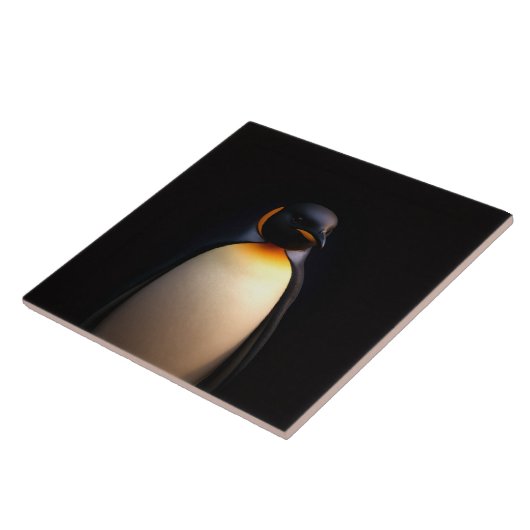 Black 4 Luxe Tile with Emperor Penguin Tegeltje (Zijkant)