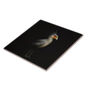 Black 4 Luxe Tile with Exotic Secretarybird Tegeltje (Zijkant)