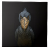 Black 4 Luxe Tile with Exotic Shoebill Bird Tegeltje (Voorkant)