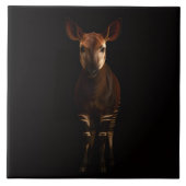 Black 4 Luxe Tile with Forest Okapi Tegeltje (Voorkant)