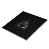 Black 4 Luxe Tile with Great White Shark Tegeltje (Zijkant)