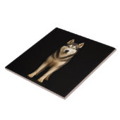 Black 4 Luxe Tile with Icy Elite Husky Tegeltje (Zijkant)