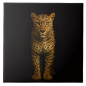 Black 4 Luxe Tile with Majestic Leopard Tegeltje (Voorkant)