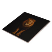 Black 4 Luxe Tile with Majestic Lion Tegeltje (Zijkant)