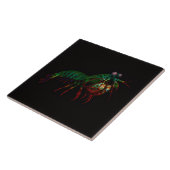 Black 4 Luxe Tile with Mantis Shrimp Tegeltje (Zijkant)