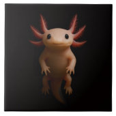 Black 4 Luxe Tile with Mexican Axolotl Tegeltje (Voorkant)