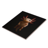 Black 4 Luxe Tile with Mexican Axolotl Tegeltje (Zijkant)