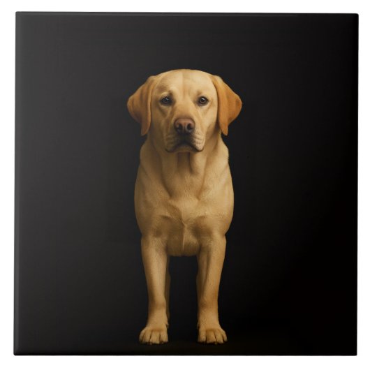 Black 4 Luxe Tile with Minimalist Labrador Tegeltje (Voorkant)