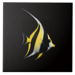 Black 4 Luxe Tile with Moorish Idol Tegeltje