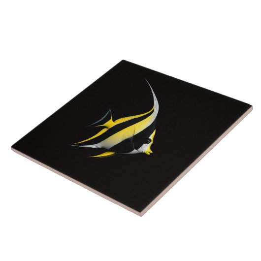 Black 4 Luxe Tile with Moorish Idol Tegeltje (Zijkant)