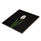 Black 4 Luxe Tile with Pearl White Tulip Tegeltje (Zijkant)